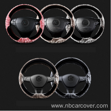 Short Plush Handlebar Cover Car Steering Wheel Cover